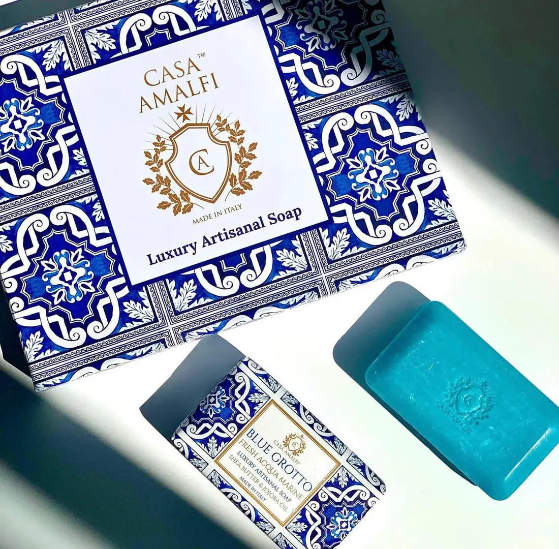 CASA AMALFI BLUE MAIOLICA 3 SOAP GIFT SET CASA AMALFI