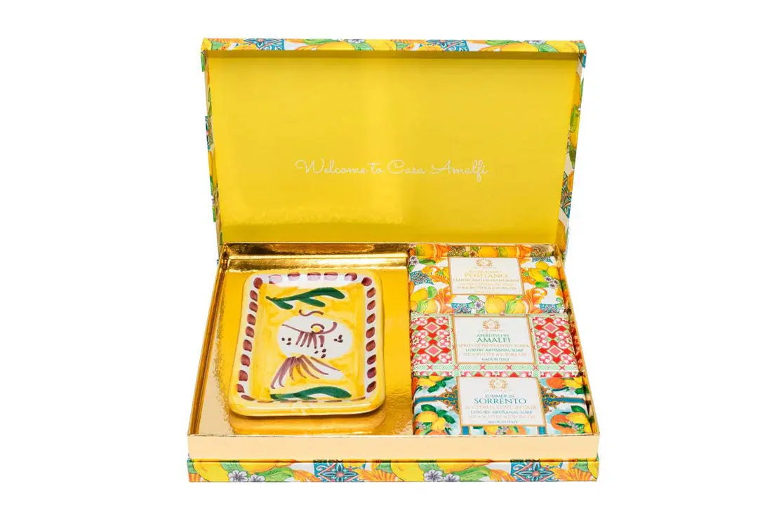 CASA AMALFI LEMON MAIOLICA 3 SOAP GIFT SET CASA AMALFI